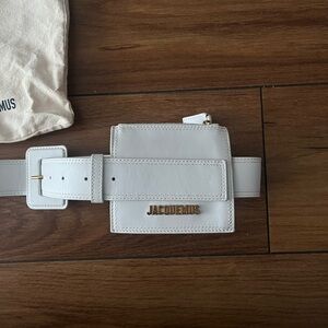 Authentic Jacquemus Cream 100% Leather Belt Accessory